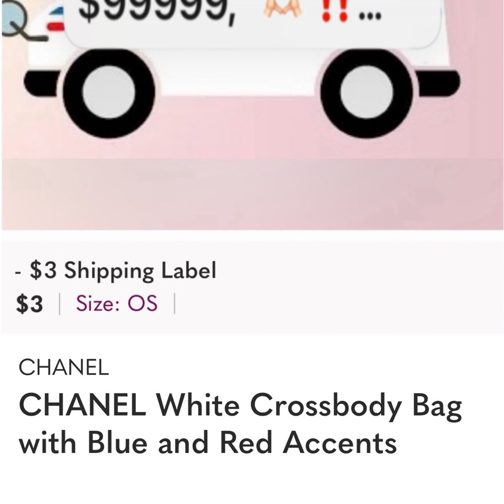 Yves Saint Laurent White Crossbody with Blue and Red Trim